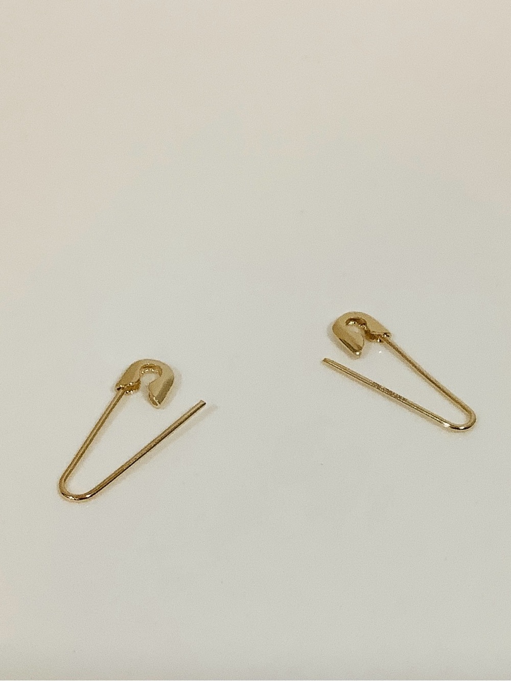 Gold Safety Pin Drop Earrings - Elegant Minimalist Women's Jewelry